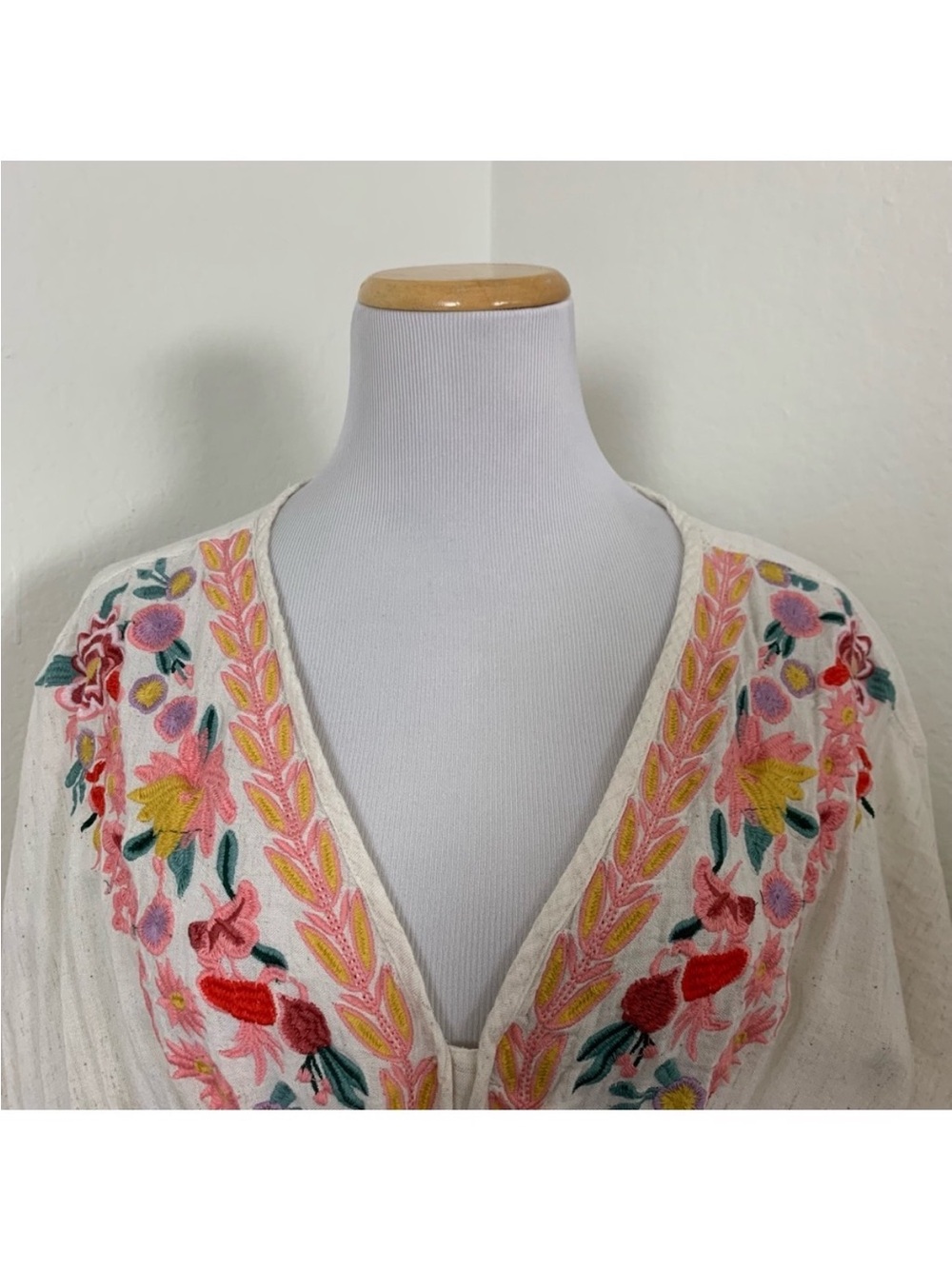 World Market Embroidered Boho Midi/Maxi Dress – S/M - Picture 3 of 11